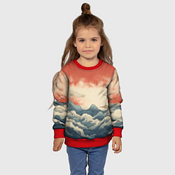Свитшот детский Буря в океане, цвет: 3D-красный — фото 2