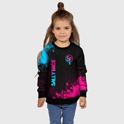 Свитшот детский Sally Face - neon gradient: надпись, символ, цвет: 3D-черный — фото 2