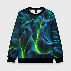 Детский свитшот Зеленая кислотная текстура с плитами