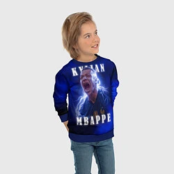 Свитшот детский Килиан Мбаппе сборная Франции, цвет: 3D-синий — фото 2