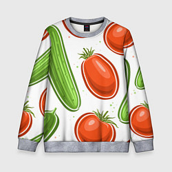 Свитшот детский Помидоры и огурцы, цвет: 3D-меланж