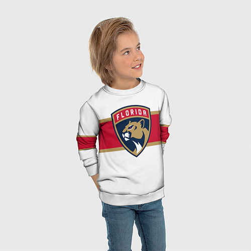 Детский свитшот Florida panthers - uniform - hockey / 3D-Белый – фото 3