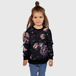 Свитшот детский Цветы приглушенный чёрный, цвет: 3D-черный — фото 2