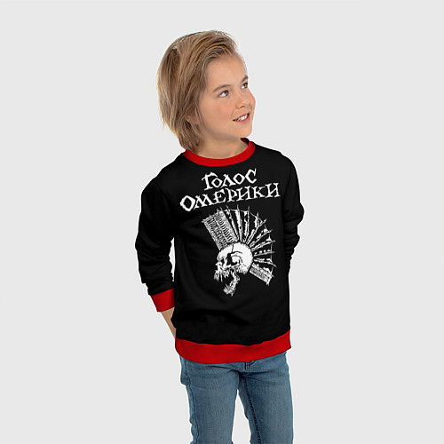 Детский свитшот Голос Омерики / 3D-Красный – фото 3