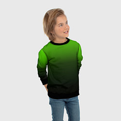 Свитшот детский Градиент ядовитый зеленый - черный, цвет: 3D-черный — фото 2