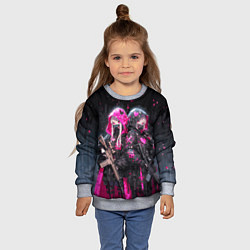 Свитшот детский Военные аниме девушки, цвет: 3D-меланж — фото 2