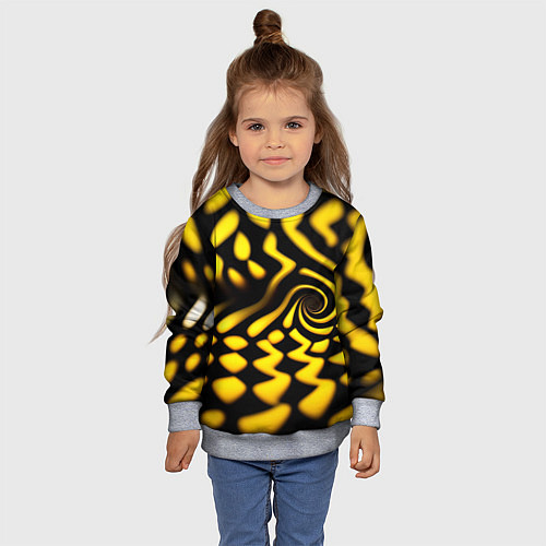 Детский свитшот Желтая футболка с воронкой / 3D-Меланж – фото 4