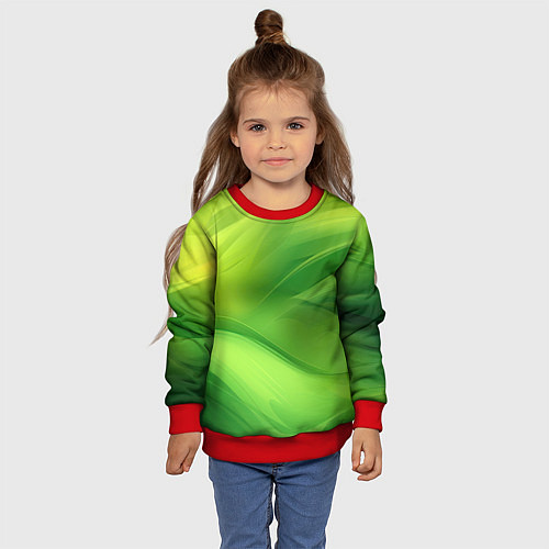 Детский свитшот Green lighting background / 3D-Красный – фото 4