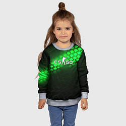 Свитшот детский CSGO green light logo, цвет: 3D-меланж — фото 2