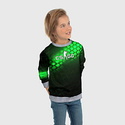 Свитшот детский CSGO green light logo, цвет: 3D-меланж — фото 2
