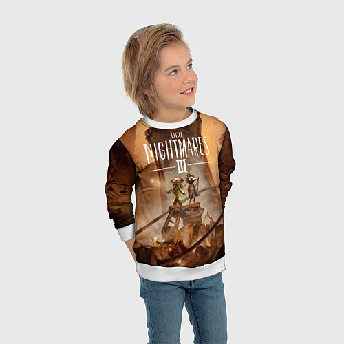 Детский свитшот Герои Little nightmares 3 / 3D-Белый – фото 3