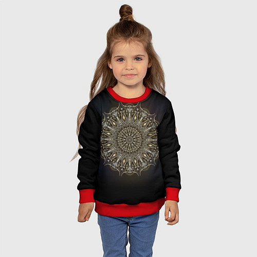 Детский свитшот Костяная мандала / 3D-Красный – фото 4