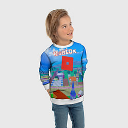 Свитшот детский Роблокс город, цвет: 3D-белый — фото 2