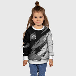 Свитшот детский Герб РФ - монохромный, цвет: 3D-белый — фото 2