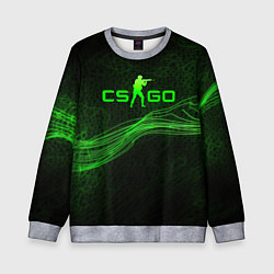 Свитшот детский CSGO green abstract, цвет: 3D-меланж