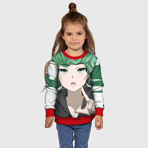 Детский свитшот One Punch Man Тацумаки / 3D-Красный – фото 4