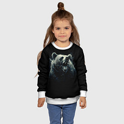 Свитшот детский Медведь разъярённый, цвет: 3D-белый — фото 2