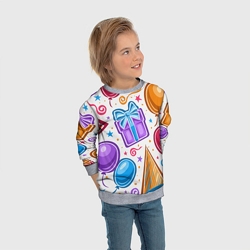 Детский свитшот Вечеринка / 3D-Меланж – фото 3