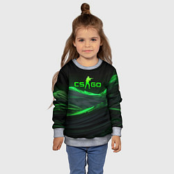 Свитшот детский CSGO neon green logo, цвет: 3D-меланж — фото 2