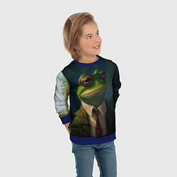 Свитшот детский Лягушонок Пепе, цвет: 3D-синий — фото 2