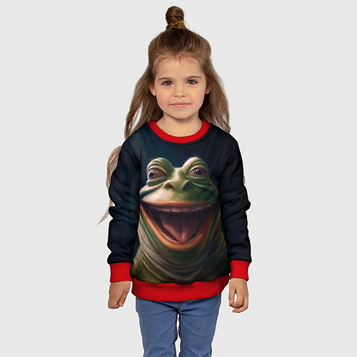 Детский свитшот Пепе в нирване / 3D-Красный – фото 4