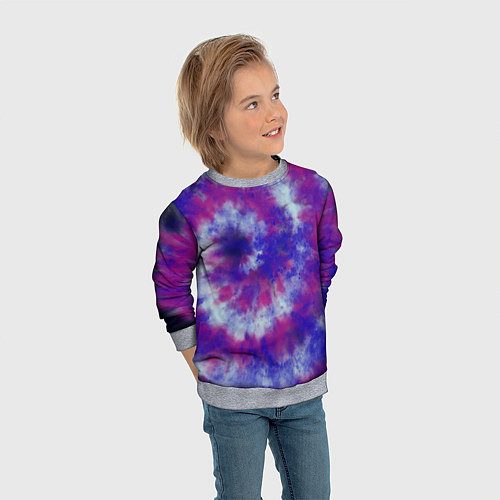 Детский свитшот Tie-Dye дизайн / 3D-Меланж – фото 3