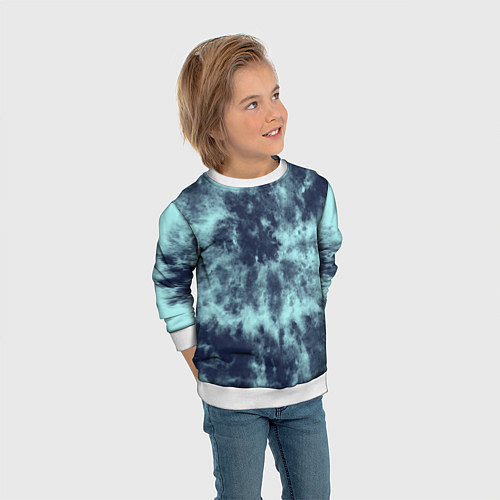 Детский свитшот Tie-Dye дизайн / 3D-Белый – фото 3