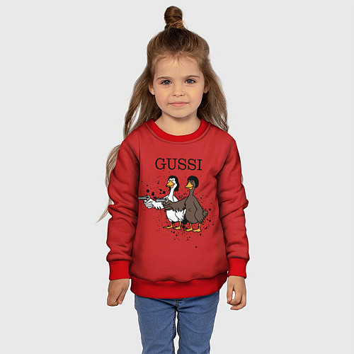 Детский свитшот Гусси из криминального чтиво / 3D-Красный – фото 4