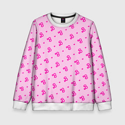 Детский свитшот Розовый паттерн - Барби и сердечки