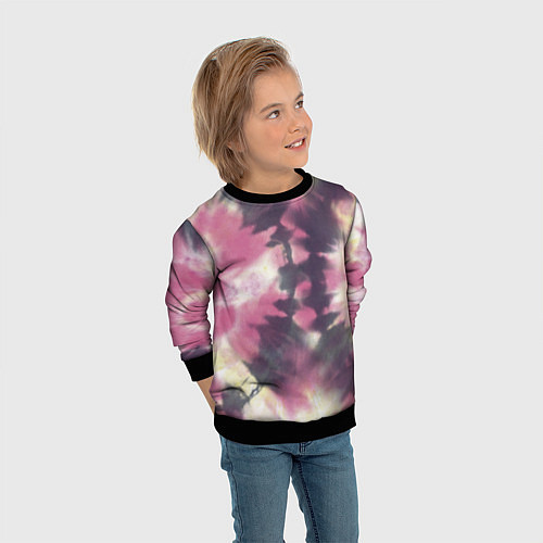 Детский свитшот Tie-Dye дизайн / 3D-Черный – фото 3