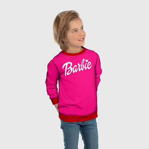 Детский свитшот Барби розовая / 3D-Красный – фото 3