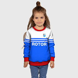 Свитшот детский ФК Ротор - синии линии, цвет: 3D-красный — фото 2