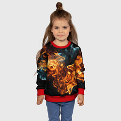 Свитшот детский Пламя огня фон, цвет: 3D-красный — фото 2