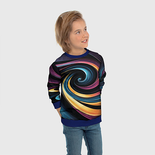 Детский свитшот Gradient vortex / 3D-Синий – фото 3