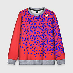 Свитшот детский Мозаика Пенроуза в красно-синем контрасте, цвет: 3D-меланж