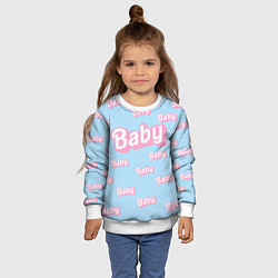 Свитшот детский Baby - Barbie style: blue pattern, цвет: 3D-белый — фото 2