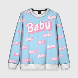 Свитшот детский Baby - Barbie style: blue pattern, цвет: 3D-белый