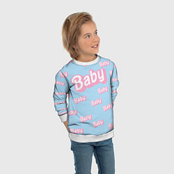 Свитшот детский Baby - Barbie style: blue pattern, цвет: 3D-белый — фото 2
