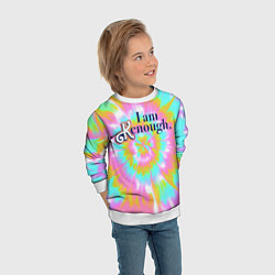 Свитшот детский I am Kenough - retro tie-dye, цвет: 3D-белый — фото 2
