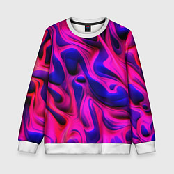 Свитшот детский Pink blue abstract, цвет: 3D-белый