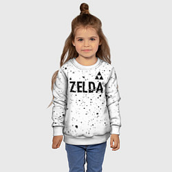 Свитшот детский Zelda glitch на светлом фоне: символ сверху, цвет: 3D-белый — фото 2
