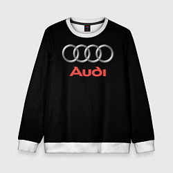 Свитшот детский Audi sport на чёрном, цвет: 3D-белый