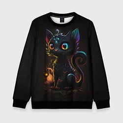 Свитшот детский Котик дракон, цвет: 3D-черный