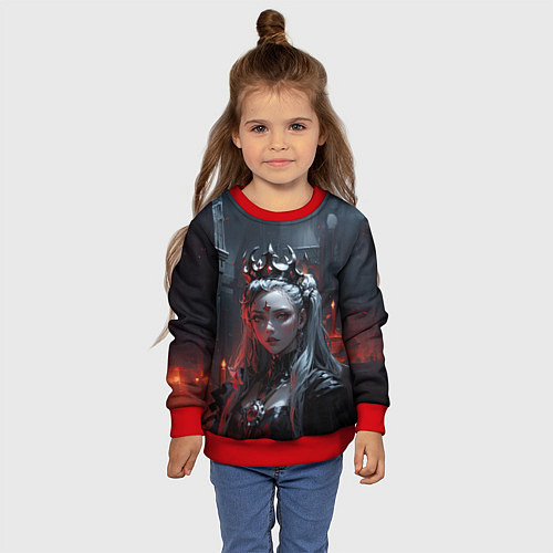 Детский свитшот Юная царевна темных глубин / 3D-Красный – фото 4