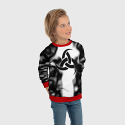 Свитшот детский Скандинавский узор душа, цвет: 3D-красный — фото 2