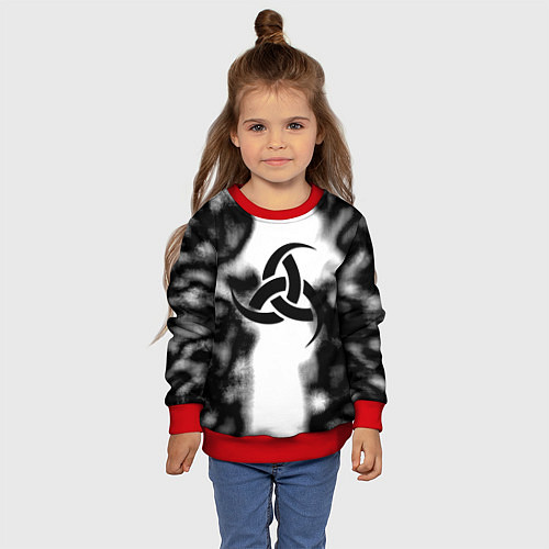 Детский свитшот Скандинавский узор душа / 3D-Красный – фото 4