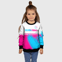 Свитшот детский Elden Ring neon gradient style: символ сверху, цвет: 3D-черный — фото 2