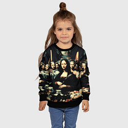 Свитшот детский Мона Лиза party, цвет: 3D-черный — фото 2
