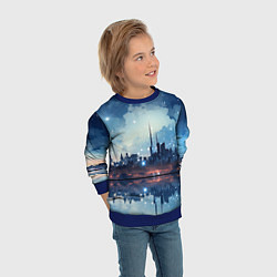 Свитшот детский Хрустальный город, цвет: 3D-синий — фото 2