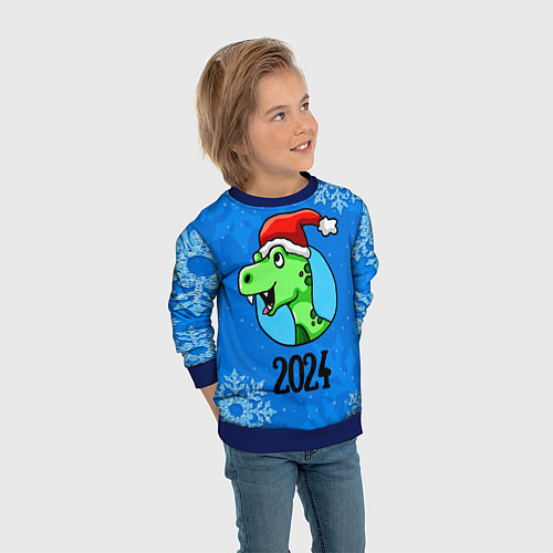 Детский свитшот Год зеленого дракона / 3D-Синий – фото 3